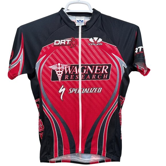 Voler Cycling Jersey Mens Medium Black/Red Polyester Race Fit Raglan Style - Picture 1 of 4